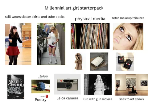 Millennial art girl starterpack