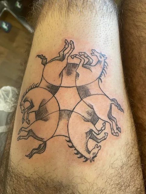 Got another optical illusion tattoo to compliment the first. Done by Dal in Lasting Ink UK