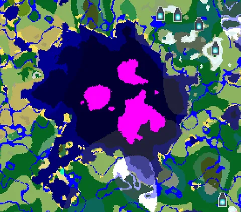 Found a group of mushroom islands on Chunkbase that look like a Creeper face