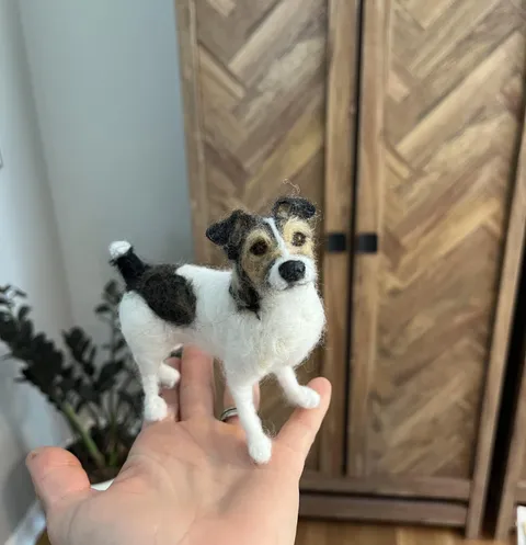 Just completed this custom needle felted dog replica from wool!