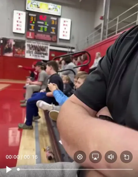 Toddler reaction when team scores.