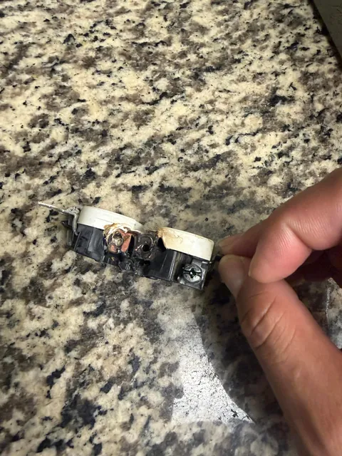Was about to take a nap and smelt burning. There was nothing plugged into this specific outlet.