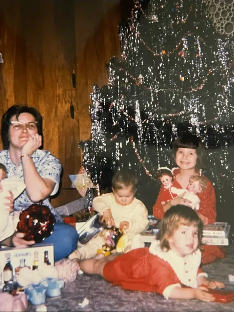 My grandma and 3 of her 4 daughters. Christmas 1966. Grandma was Christmas to all of us. This is the third without her. It hasn't gotten easier.