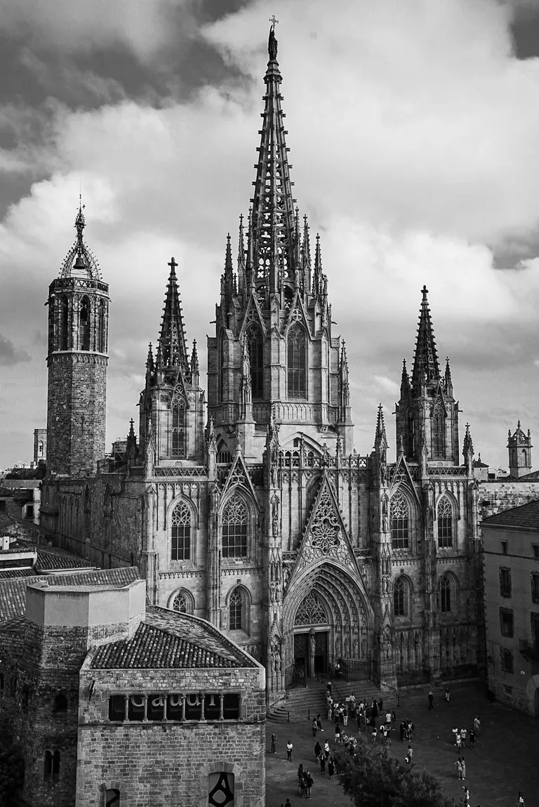 Spent my last evening in Spain soaking in this view of the Catedral de Barcelona over a glass of Catalonian wine.