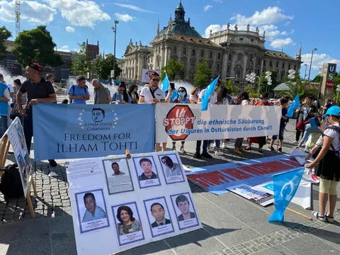 German protests against China‘s genocide of Uighurs