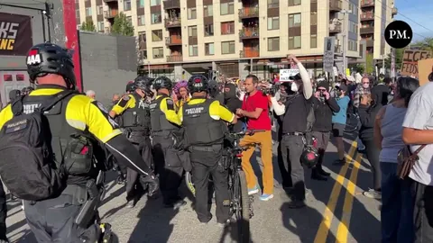 Protesters clash with Portland Police outside ICE facility in Oregon...