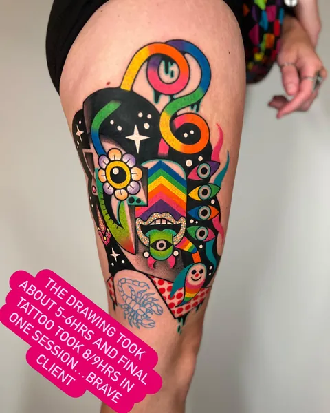 Fresh and healed collab tattoo by me (Mike Boyd) and Winston the Whale at Good Luck NYC in New York