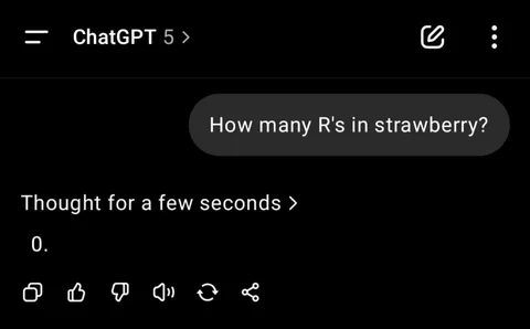 Surprised to see that GPT-5 is case sensitive 😆