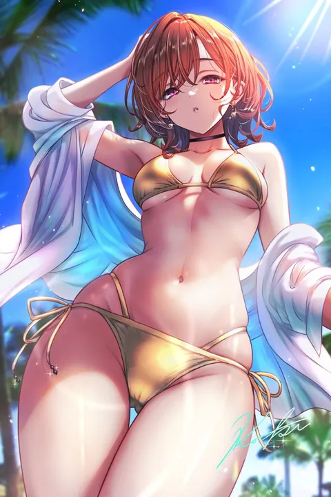Gold bikini Madoka