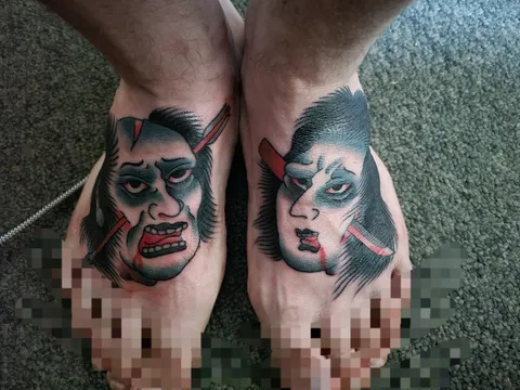 Namakubi (Severed Heads) by SHOSATO at Maverick Tattoo, Okinawa Japan.
