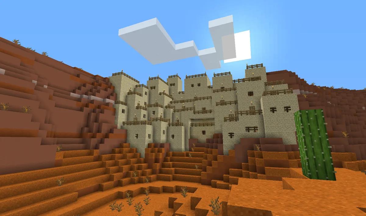 One of my survival bases in a mesa biome