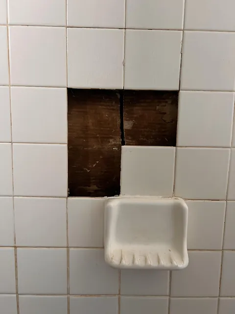 My son tripped in the tub and caught the wall.