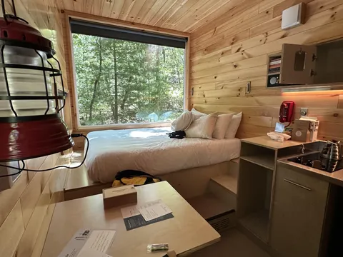 My wife and I are staying in a tiny cabin to celebrate our 5 year anniversary