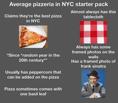 Average pizzeria in NYC starter pack