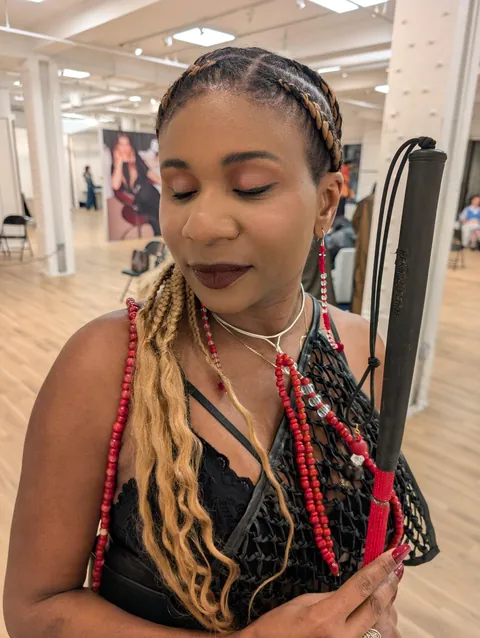 My SO is blind and I do her makeup, here's her look for a Vogue shoot we just did at the Tommy Hilfiger headquarters!