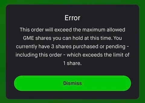 ROBINHOOD HAS RESTRICTED $GME DOWN TO 1 SHARE! DO NOT SELL! YOU CANNOT BUY BACK IN!