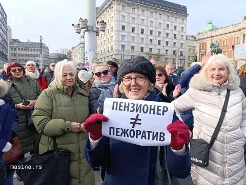 Pensioners gathered this morning in Belgrade to express support for students, with slogans such as "Granny has woken up"; "The boomers are with you"; and many other quirky lines