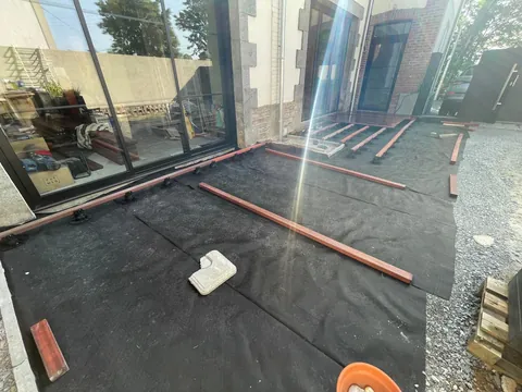 Wanted French doors and a beautiful deck, so I gave myself a task. Results after many, many weekends. 