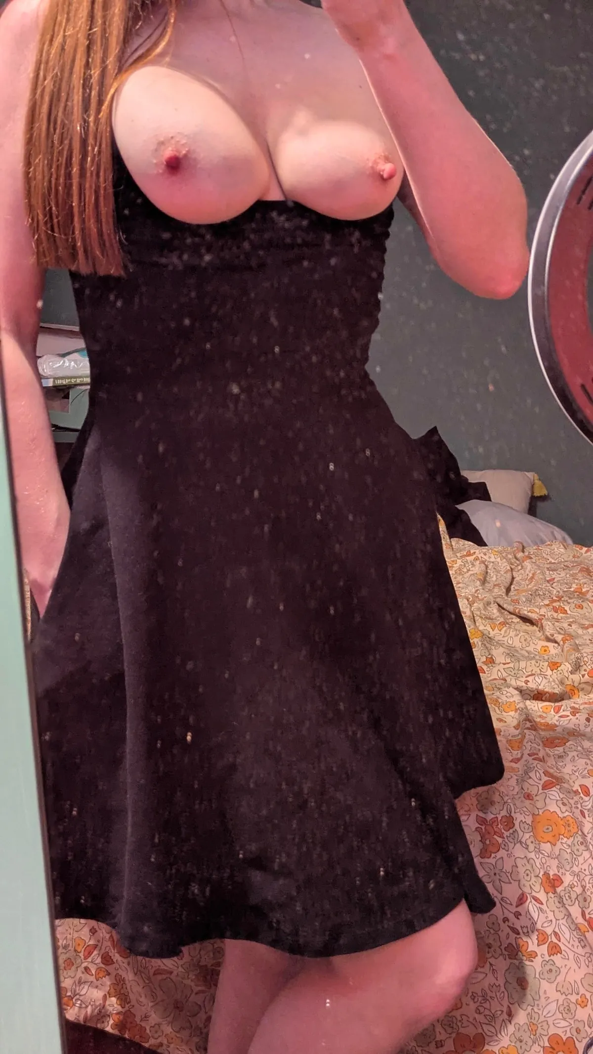 Which outfit to get my hot co-worker's attention when we all go for drinks tonight?