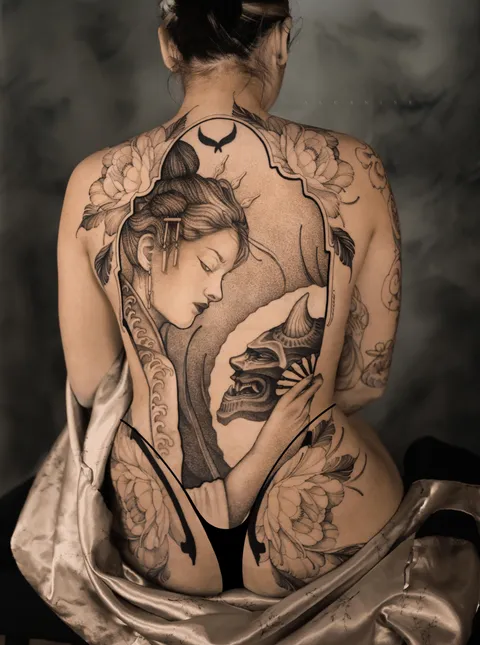 My beautiful geisha by Alcaninetattoo at Evitas atelier, Gothenburg