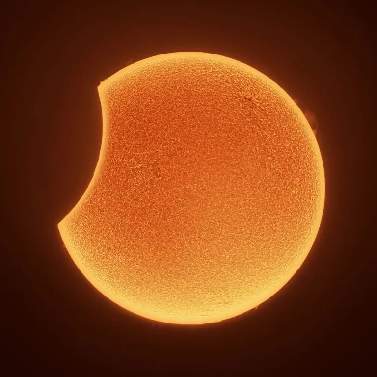 Partial Solar Eclipse Timelapse in Hydrogen Alpha