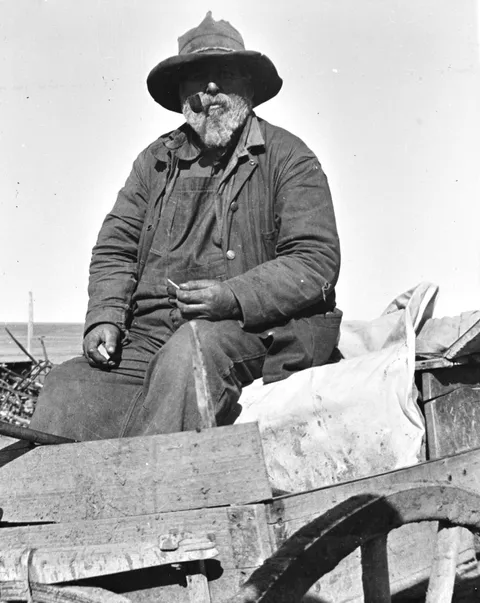 My dad has been scanning in a huge collection of old negatives and today he showed me this of my great-great grandfather. ~1920