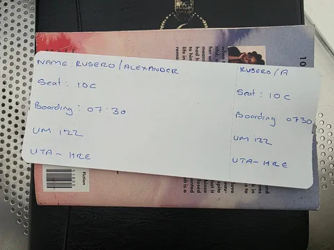 Zimbabwean airline Fly Air Zimbabwe is struggling with finances, thus they are writing boarding passes with hand.