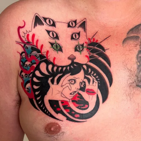 Hausu inspired tattoo by @Suzani (Velours, Montreal, QC)