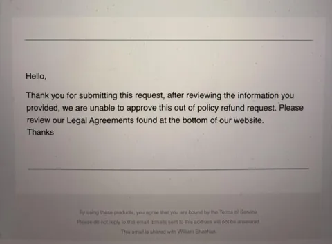 GoDaddy denied a $400 refund to my Dad, who has dementia and was coerced into the purchase by sales.
