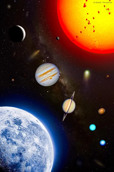 My Mosaic of the Solar System After 1 Year of Astrophotography.