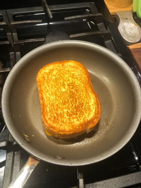 This perfect grilled cheese that my dad made