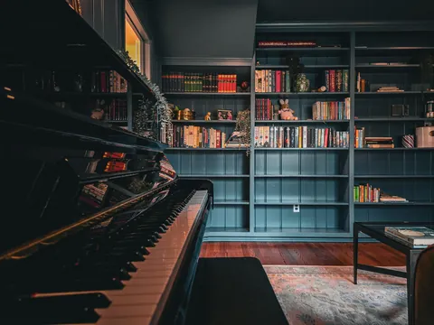 Our home library (+Living room built-ins)