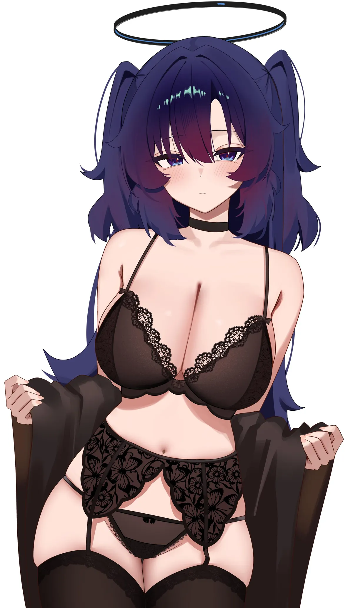 Yuuka in lace-trimmed bra and garter belt (MCBOX「ハコ」 / MCBOX / Hakosan999)