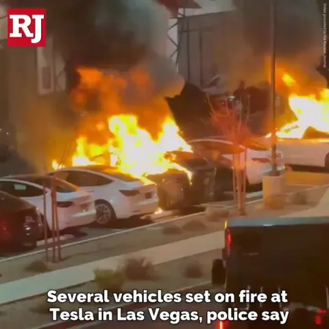 Several Tesla vehicles have been set on fire in Las Vegas.