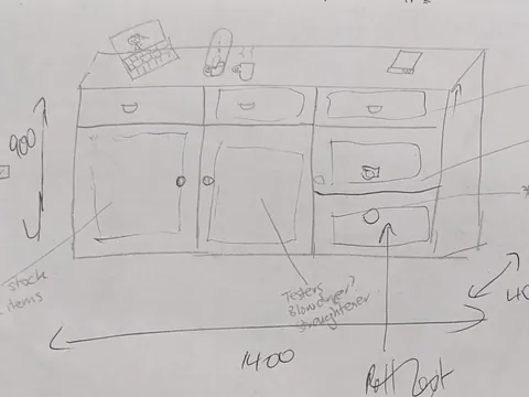 From a scribble on a piece of paper to the final product. Wife was happy in the end.