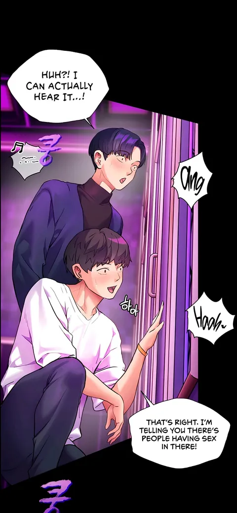 Having sex in the nightclub's male bathroom