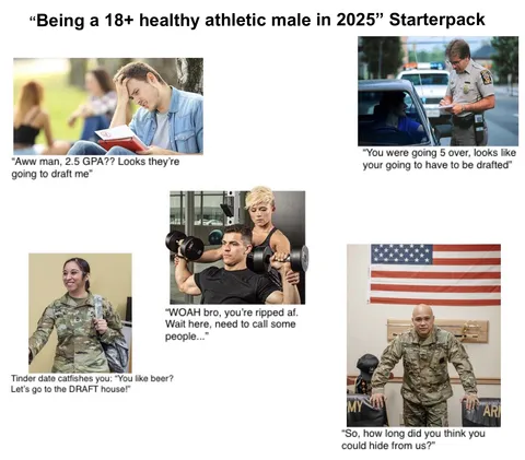 "Being a 18+ healthy athletic male in 2025" Starterpack