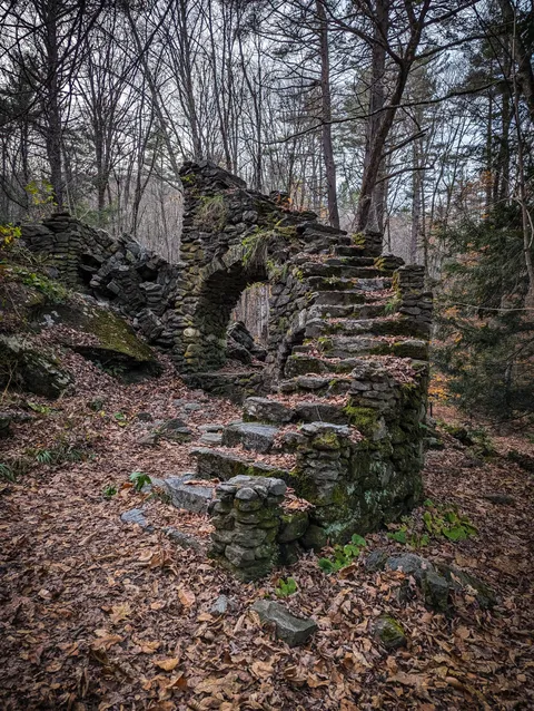 Stairs to nothing in the woods of New Hampshire (OC)