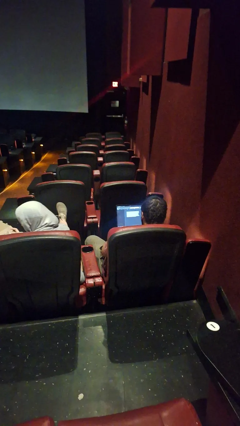 This guy used a laptop throughout a movie last night. 