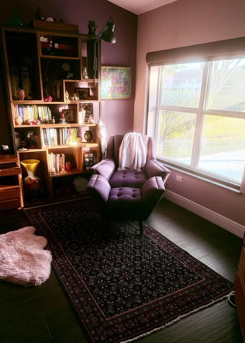 Warm bedroom nook in the AM.