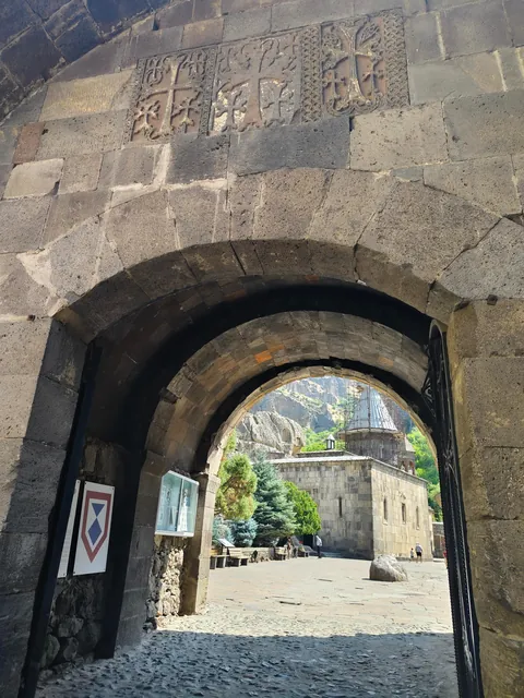 Geghard Monastery, partially carved into the rock. Armenia.