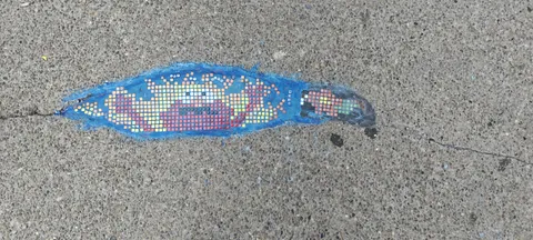 Filled in hole of the sidewalk on my route to work