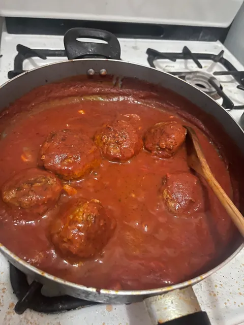 [homemade] pasta and meatballs with hard boiled eggs inside