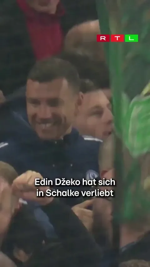 Edin Džeko joining the Schalke fans in the stands to celebrate the win vs Magdeburg!