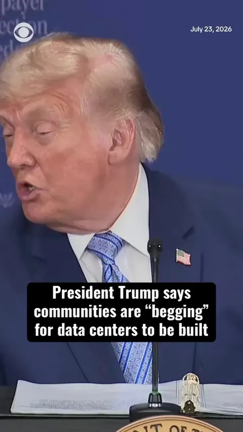 Communities are beginning for data centers says U.S president Trump