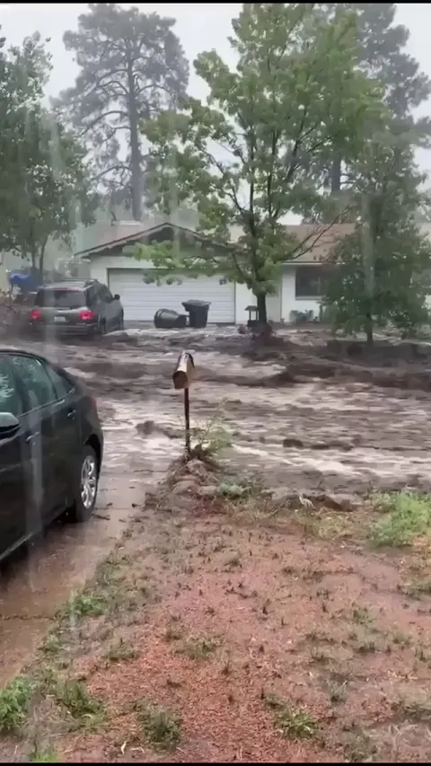 Massive flooding underway in Flagstaff, Arizona.