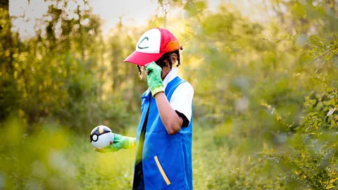 Did a photoshoot with my son for his birthday! Made the Bulbasaur myself.