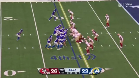 49ers stuff Rams on 4th and 1 to win in overtime 26-23