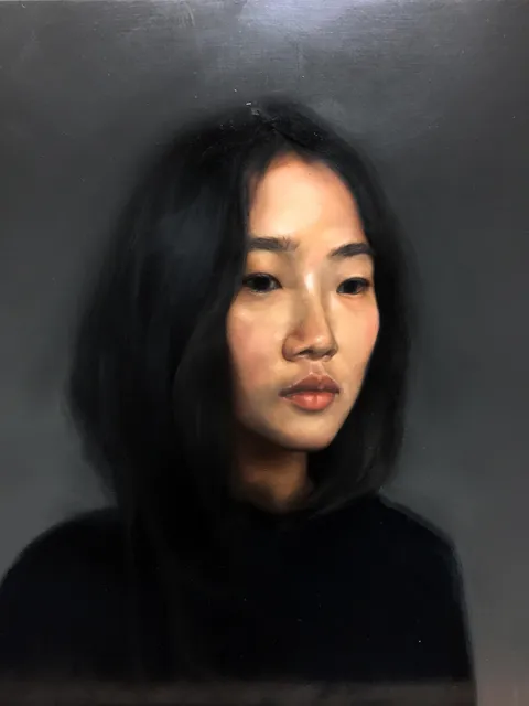 Self-portrait, oil on linen, 50x60cm