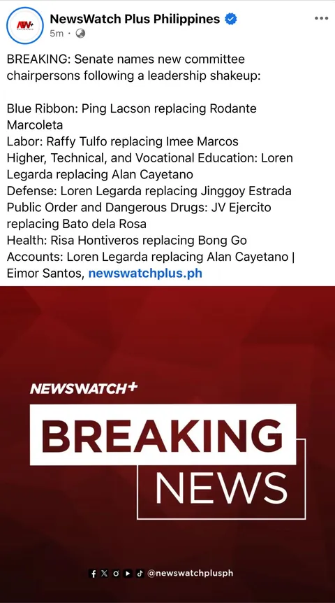 Senator Risa is now the new Senate Chairperson on the Committee of Health